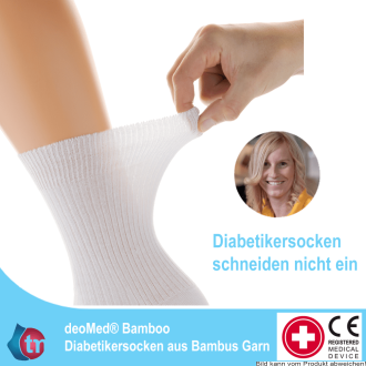 DeoMed Diabetikersocken Bamboo Farbe: aschgrau Gr. 35-38