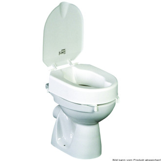 Toilettensitzerhöhung Hi-Loo mit Klammern und Deckel Ausf.: Höhe 10 cm