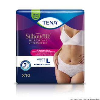TENA Silhouette Lady Pants Plus White L, Hüfte 95-125cm (1 Karton: 2 x 10 Stück)