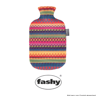 Wärmflasche 2l mit Bezug im Peru-Design