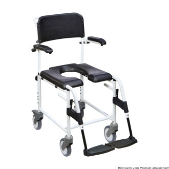 Dusch-Toilettenstuhl Levina 320-2 5" Räder, weiß-schwarz