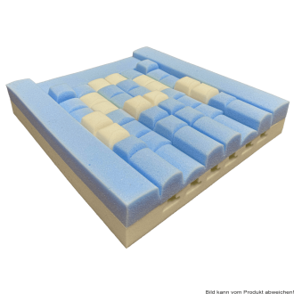 Sitzkissen CUBE FLEXi mit PU-Bezug 8 cm blau-grau 40 x 48 cm