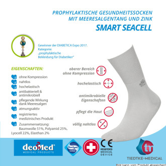 DeoMed Diabetikersocken Smart SeaCell mit Zink und Meeresalgen Farbe: hellgrau Gr. 35-38