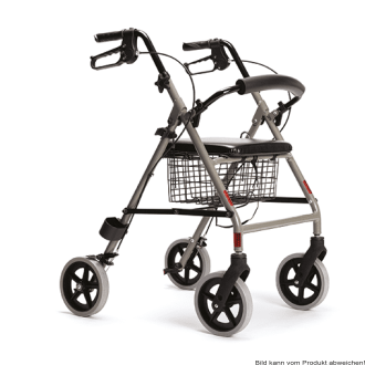 Leichtgewicht-Rollator ECO-light II mit Sitz und Rückenstütze champagner