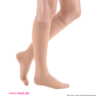 mediven plus Kompressionsstrumpf, AD, offene Fußspitze, Kl.2 Farbe: caramel Gr. II