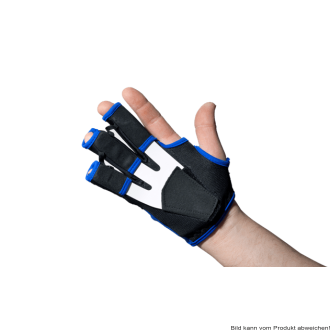 Nachtlagerungs-Schiene FixxGlove super plus, schwarz-blau-weiß Gr. L links