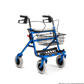Rollator 286i mit Tablett, Korb und Stockhalter Farbe: blau
