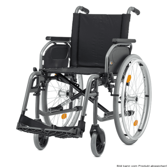 Rollstuhl S-Eco 2, mit Trommelbremse, PU, Duo-Armlehnen, anthrazit-metallic SB 37 cm