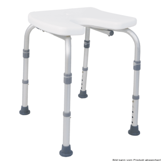 Duschstuhl DH 135 ohne Lehne mit Ausschnitt,weiß