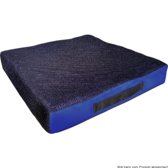 Sitzkissen CUBE FLEXi mit Inko-Kombibezug 8 cm schwarz-blau 38 x 38 cm