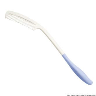 Kamm mit langem Griff ca.39cm weiß/blau