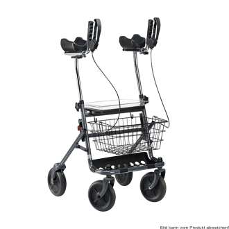 Rollator FAKTO+ ARTHRITIS mit Korb, Tablett,PU,mangan grey metallic