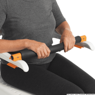 Sicherheitsbügel für Dusch- und Toilettenrollstuhl Clean schwarz-orange