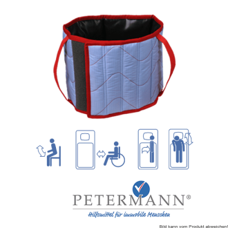 Beingurt ALPHA PES/Carbon 100 x 22 cm blau/rot