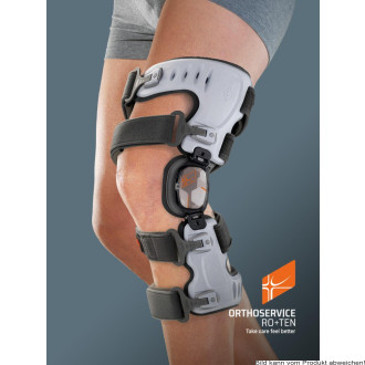 Knieorthese Ortho A grau mit einstellbarem Gelenk links