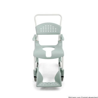 Dusch- und Toilettenrollstuhl Clean, vordere Öffnung, lagoon SH 49 cm