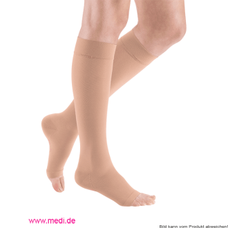 mediven elegance Kompressionsstrumpf AD kurz, offene Fußspitze, Kl.2 Farbe: caramel Gr. II