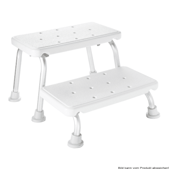Zweistufenschemel Sam Aluminium,weiß 42 x 22,5 x 27 cm