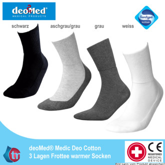 DeoMed Diabetikersocken Medic Deo Cotton Frottee Farbe: aschgrau/grau Gr. 35-37
