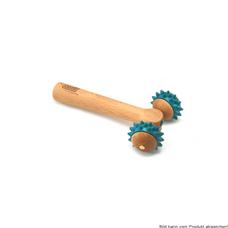 SISSEL Fit Massageroller,T-Roller, holz-blau