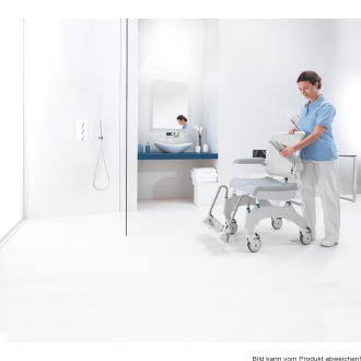 Dusch- und Toilettenrollstuhl AQUATEC OCEAN Ergo mit Topf und Halter weiß-grau