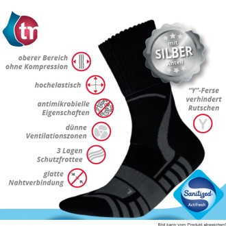 Socken TREKKING SILVER DEODORANT, dunkelgrau Gr. 35-37