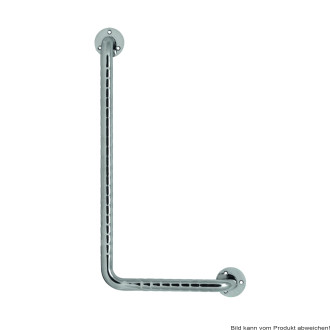 Edelstahl-Stützgriff L-Form 30x61 cm chrom links