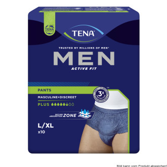 TENA men active Fit Pants Plus L/XL, Hüfte 95-130 cm (1 Karton: 4 x 10 Stück)