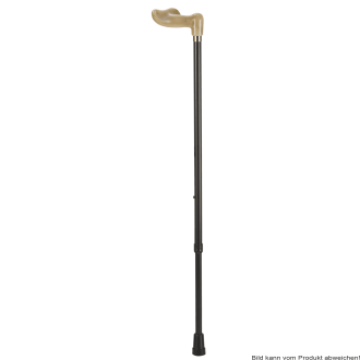 Leichtmetallstock Fischergriff marmorierter Griff, verstellbar schwarz links