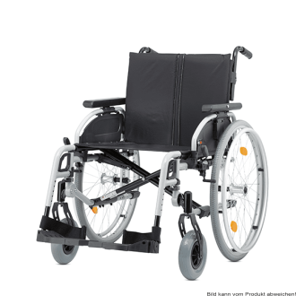 Leichtgewichtrollstuhl Pyro light optima XL, Kombi-Armlehne,PU,m. Trommelbremse silber-metallic SB 52 cm