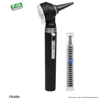 Otoskop PICCOLIGHT LED Fieber Optik mit Ohrtrichter und Stofftasche schwarz