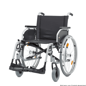 Rollstuhl S-Eco 300 XL PU,Duo-Armlehnen,silber SB 52 cm