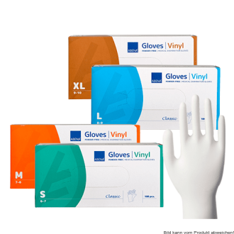 ABENA Vinyl-Handschuhe puderfrei transparent (VPE: 100 Stück) Gr. L