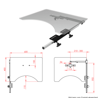 Therapietisch 600x450x8mm, klappbar