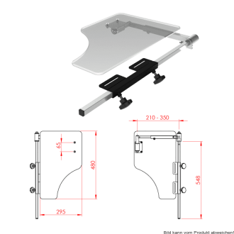 Halber Therapietisch 295x480x8mm,klappbar