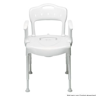 Toilettenstuhl Swift mit Armlehnen und Rückenlehne, Sitzhöhe 42-57 cm