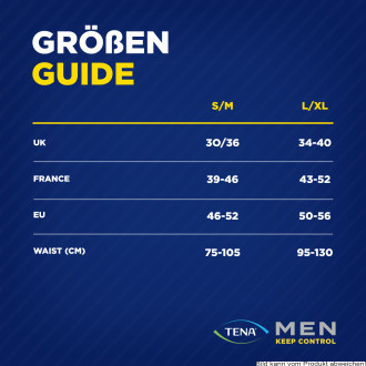 Inkontinenzunterwäsche TENA Men Active Fit Pants Normal Größe L/XL (1 Karton: 4 x 10 Stück)