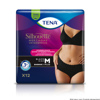 TENA Silhouette Plus Lady Pants Normal Black M Hüfte 75 bis 100 cm (1 Karton: 2 x 12 Stück)