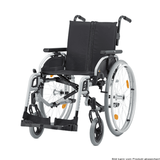 Leichtgewichtrollstuhl Pyro light optima mit Kombiarmlehnen, PU silber-metallic SB 37 cm