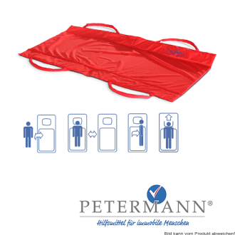 ALPHA Hebematte mit 4 Haltegriffen, Nylon 110x53 cm, blau/rot
