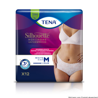 TENA Silhouette Lady Pants Plus White M, Hüfte 75-100cm (1 Karton: 2 x 12 Stück)