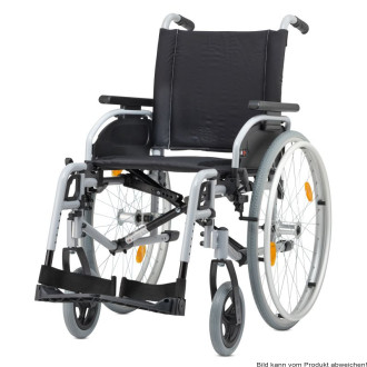 Rollstuhl Pyro Start Plus, Steckachse, TrBr, silber-met., PU, höheneinstellbares Seitenteil, SB 37 cm