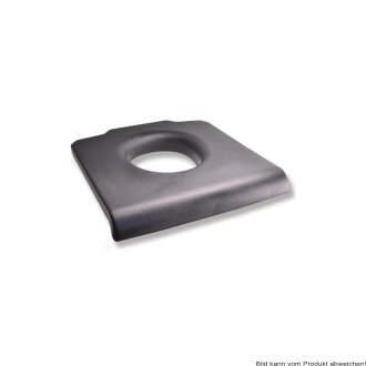 Toilettenstuhl Sitzauflage gepolstert, schwarz mit Ausschnitt, Höhe: ca. 2,5 cm