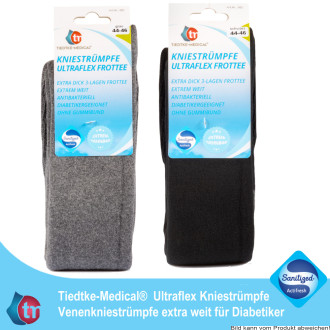 Venen-Kniestrümpfe Ultraflex Frottee Long Farbe: grau Gr. 35-37