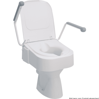 Toilettensitzerhöhung TSE 150 mit Deckel und Armlehnen weiß